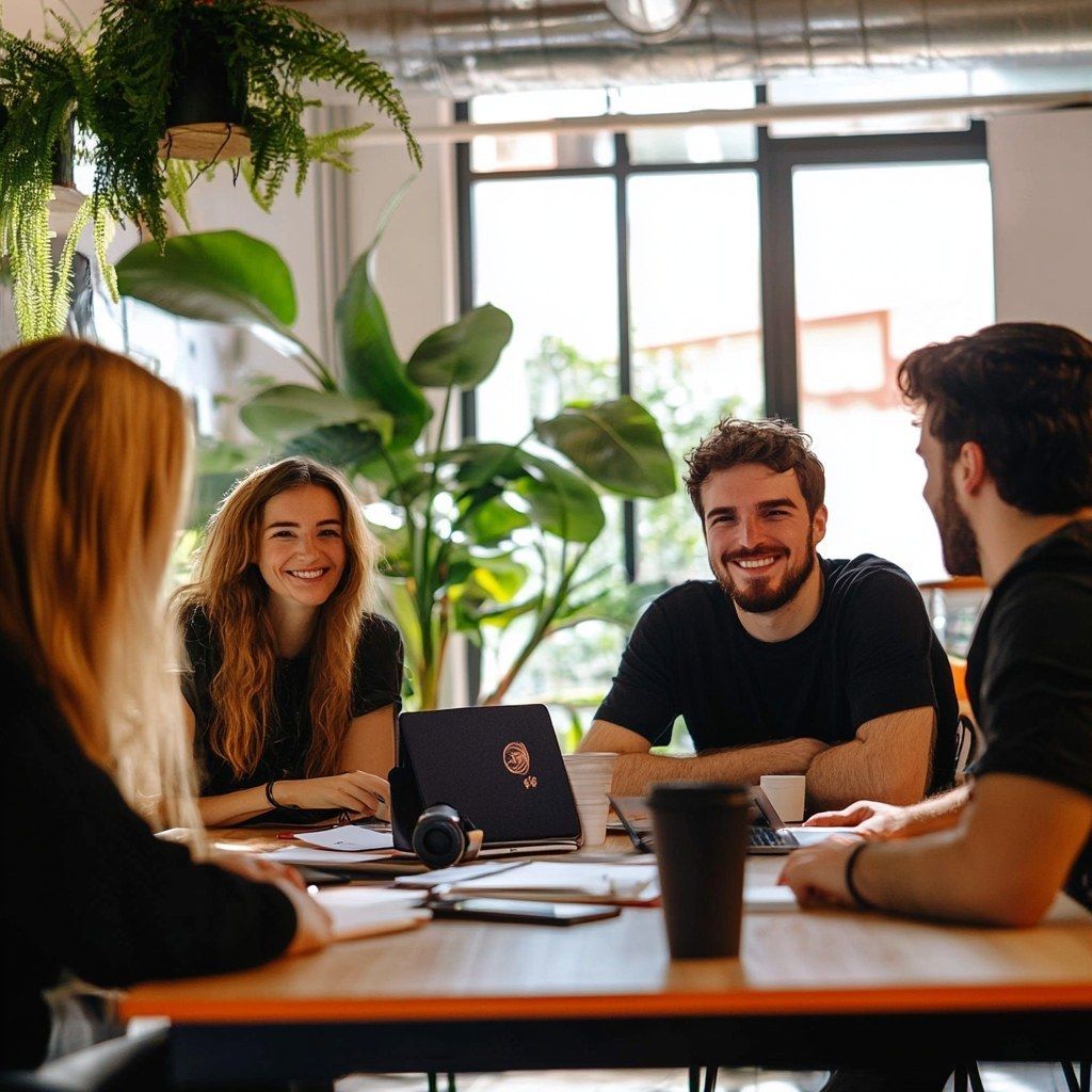 Illustration of participants engaged in a group learning session